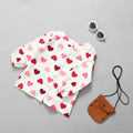 Hot Sale 2016 I s Fall New Cotton Heart shaped Baby Girls Long Sleeve Tops Korean