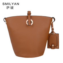 Smilyan vintage bucket bag women 100 real genuine leather handbag fashion shoulder messenger bags handbags women