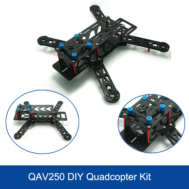 DIY Drone QAV250 Carbon Frame Flycolor Fairy 2204 2300KV Brushless Motor 12A Esc CC3D Radiolink AT9 vs QAV250 Fast Shipping