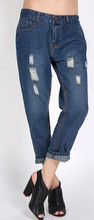 2015 Autumn Spring Women Loose Plus Size 5XL Jeans Big Hole Punk Street Design Pants Size