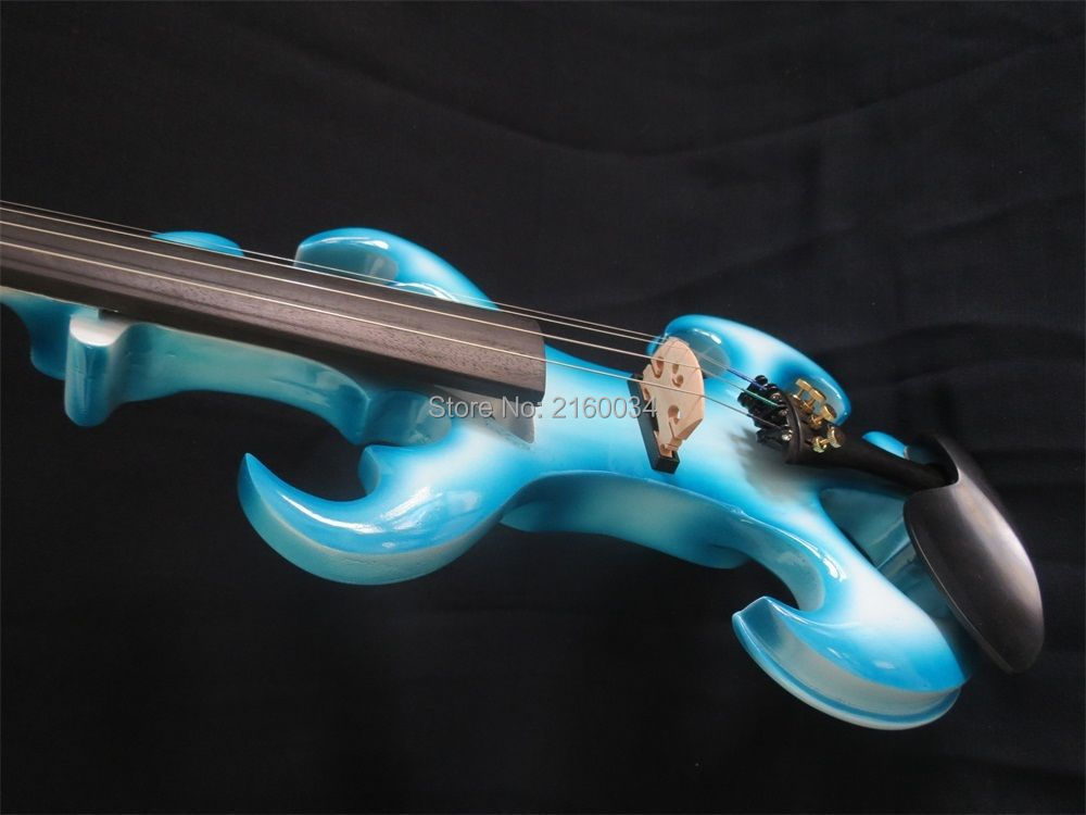 Original design crazy 4 blue+white color 4/4 electric violin.good sound