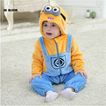 Brand Baby Clothing 100 Flannel Winter Baby Jumpsuit Romper For Girl Boy Soft Minion Hello Kitty