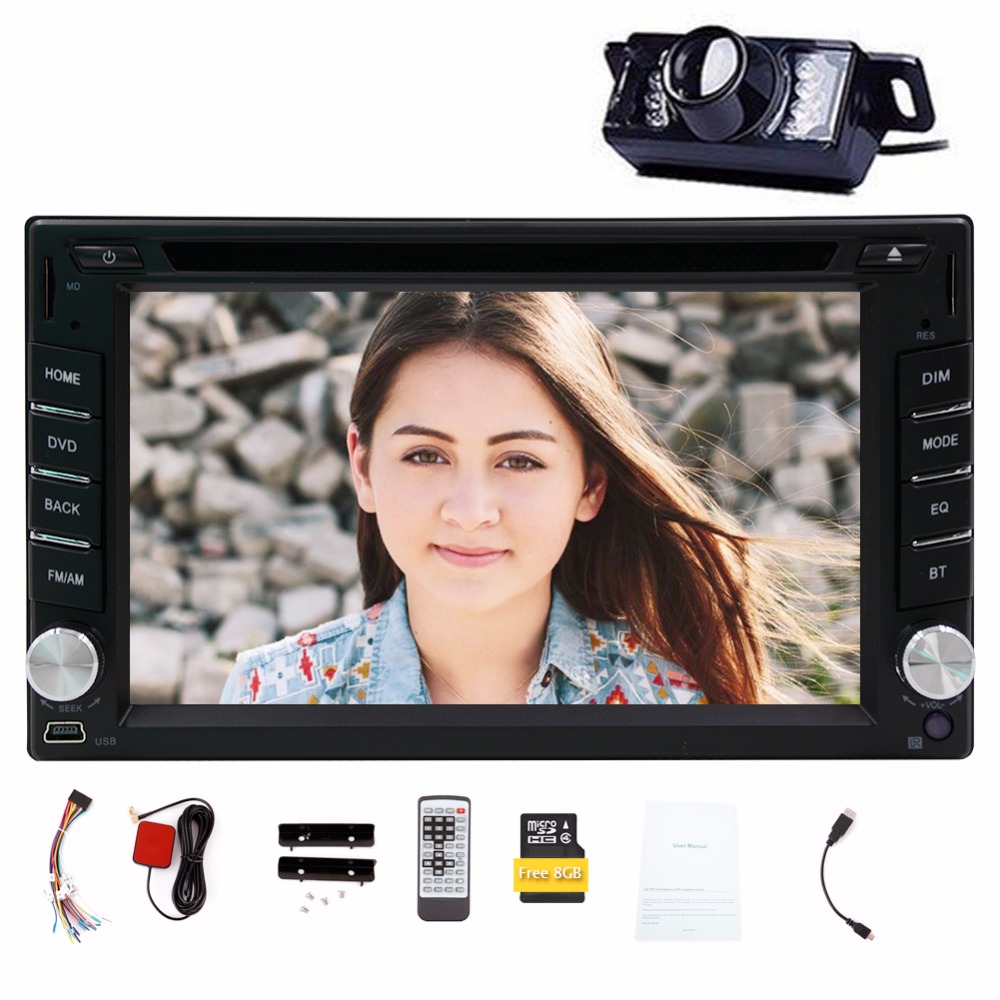 Universal Double 2 din Car Radio Car DVD Player GPS Navigation In dash Car Bluetooth Stereo video headunit with Free Rear Camera Universal Double 2 din Car Radio Car DVD Player GPS Navigation In dash Car Bluetooth Stereo video headunit with Free Rear Camera