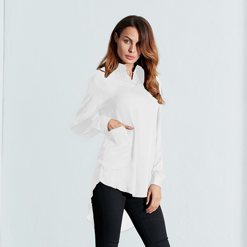 Zanzea Blusas Femininas 2018 Sexy Women See Through Chiffon Shirts Long Sleeve Pocket Casual Blouse Tops Plus Size XS-6XL aeProduct.getSubject()