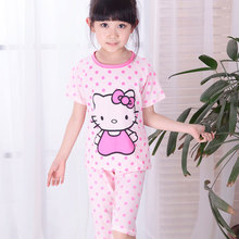 hello kitty Printed Teenage Girls Pajamas Summer 2016 short Pyjamas Kids Sleepwear Set for Teens Pijamas Infantil Kids set