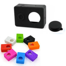 Silicone Case Cover Skin For Xiaomi Yi Action Sport Camera Lens Cover Cap Free Shipping Good Quality
