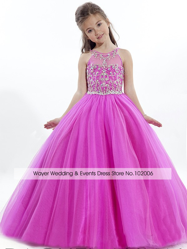 Compra pink puffy prom dresses for kids online al por mayor de ...