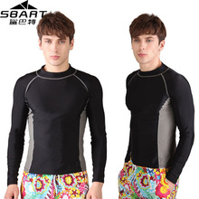 SBART Lycra Surf Rash Guard Men Long Sleeve Mens Rashguard Swim Shirts Tops Sunscreen Swimming Shirt Rushguard