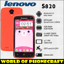Lenovo S820 MTK6589 Quad Core Phone 1GB RAM 4GB ROM 4.7 inch 13MP Camera Android Cell Phone