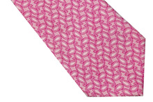 NT0554 Pink White Paisley New Classic Silk Polyester Man s Jacquard Woven Necktie Business Casual Knitting