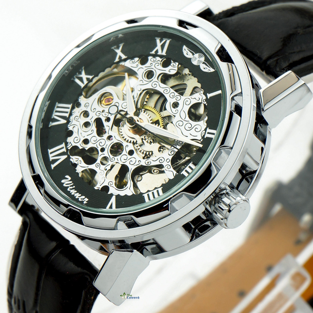 Holiday Sale Mens Mechanical Automatic Luxury Watch Gold Tone Skeleton ...