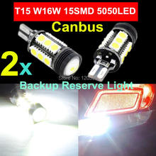 2pcs Xenon White Canbus Error Free Cree Emitter LED T15 921 912 W16W LED Backup Reverse Lights lamps 360 Degrees 5050SMD Car Led