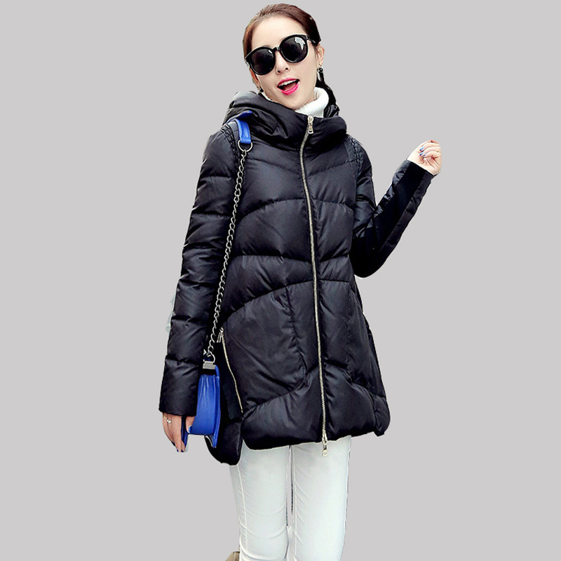 2016 Plus Size Korean Female Duck Down Jacket Women Winter Long Coat Slim Loose Thick New Jacket Fashion Warm Parkas JA139