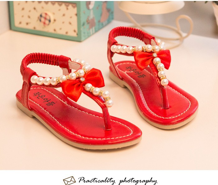 New 2015 Summer Girls Sandals Ankle Flat Beautiful Beading Girls Shoes Fashion Children Sandals Patent Leather Sandalia Infantil free shipping (14)