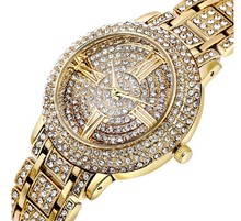 Envío gratis nuevas adquisiciones 30 m impermeable moda de calidad mujeres checa cristal de lujo reloj de negocios Party Banquet