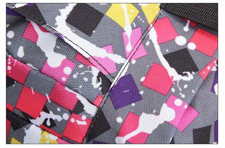 Fashion grid shape women nylon backpack girl school bag Casual Travel bags (23)