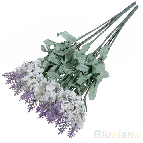 10 Heads Artificial Lavender Silk Flower Bouquet Wedding Home Party Decor for Display 01P1 48DH
