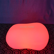 Led Luminous waterproof multicolor battery lounge chair Furniture rechargeable pebble bar stool lights with remote controller