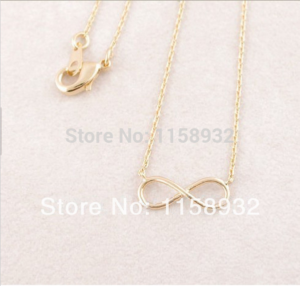 wholesale 10 pce/lot mix color Fashion Charm Infinity Necklace Silver/Gold /Rose Gold pendant necklace Free Shipping