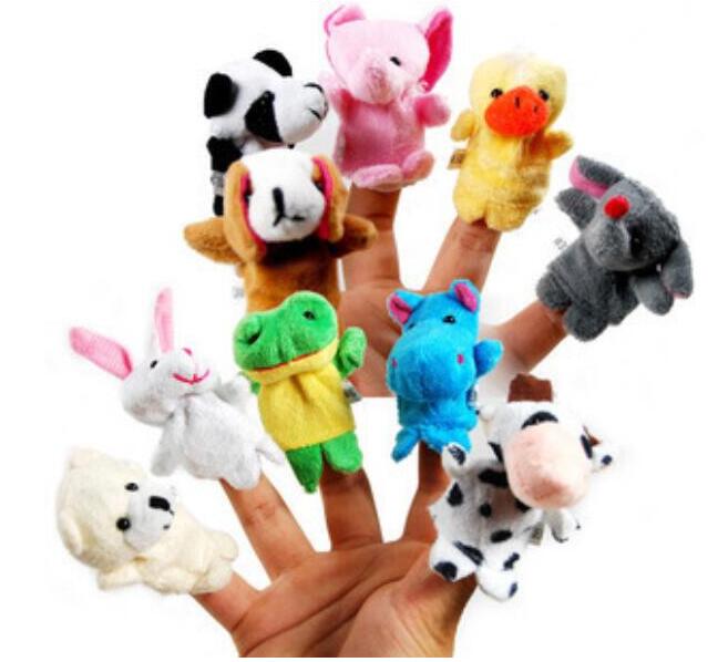 10 pcs set Cartoon Animal Velvet Finger Puppet Finger Toy Finger Doll Baby Cloth Educational Hand