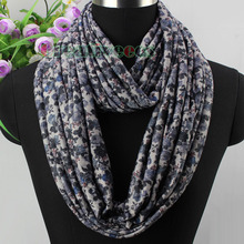 Fashion Vintage Beautiful Floral Print Infinity 2 Loop Soft Comfy Cotton 2 Layer Scarf Wrap New