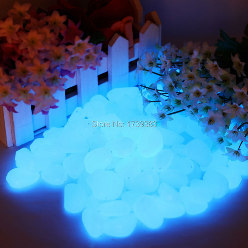 Decorative-Gravel-Garden-or-Yard-100-Glow-in-the-Dark-Sky-Blue-Noctilucent-Pebbles-Stones-for