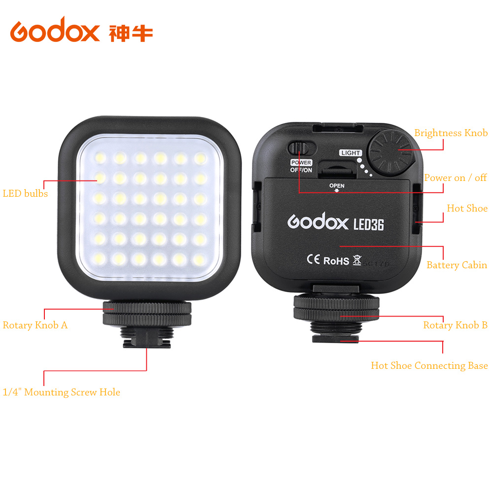 Оригинальный Godox LED36 из светодиодов видео 36 из светодиодов лампы фотографическое освещение 5500 ~ 6500 К для камеры DSLR видеокамер мини-dvr