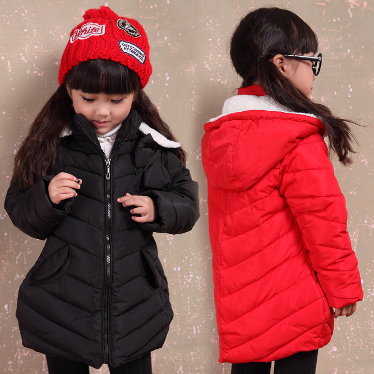 Kids Children's down jacket and long sections of small girls fashion casual Slim Korean version 2014 new authentic