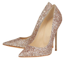 Shoesofdream Women’s Chrisa Spring Autumn High Heels Pointed Toe Pumps Glitter Stiletto Sandals Handmade for Party Dress Shoes