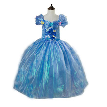 Newest movies cinderella dresses princess dress for girls disfraz cinderella costumes child 2016 fancy summer dresses