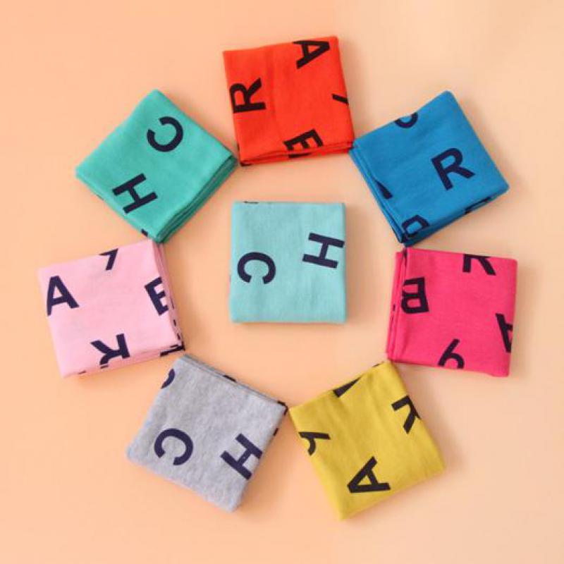2015 Hot Sale Warm Cotton Kids Scarf Cute English Letters Patterns Baby Collars Scarves New Cartoon Children Scarves Free Ship