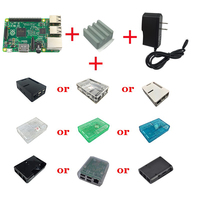 Hot Sale Raspberry Pi 2 Kit Original RPI 2 Board + ABS Case + Ceramic Heat Sink + 5V 2A Power Charger Adapter For  Raspberry Pi