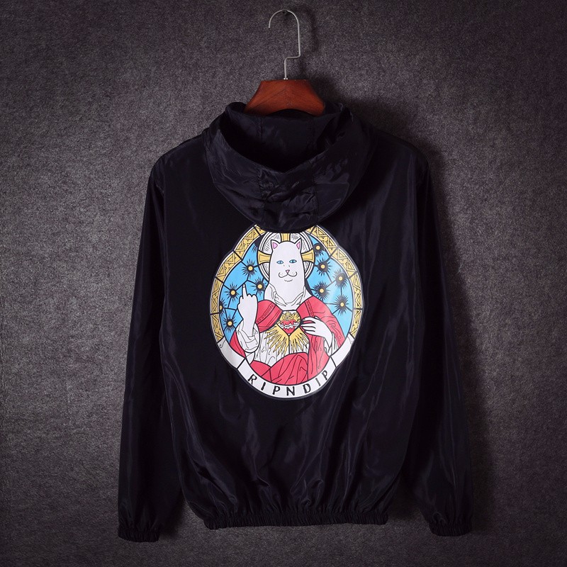 Wholesale RIPNDIP Jacket Men Women RIPNDIP Windbreaker Cartoon Cat Hip