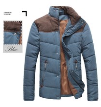 2015 Men Coat Winter Splicing Cotton Padded Hotsale Jacket Winter Plus Size Parka High Quality MWM169