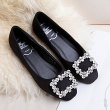 Europe and the United States 2015 new spring buckle shoes round diamond shoes with flat shoes