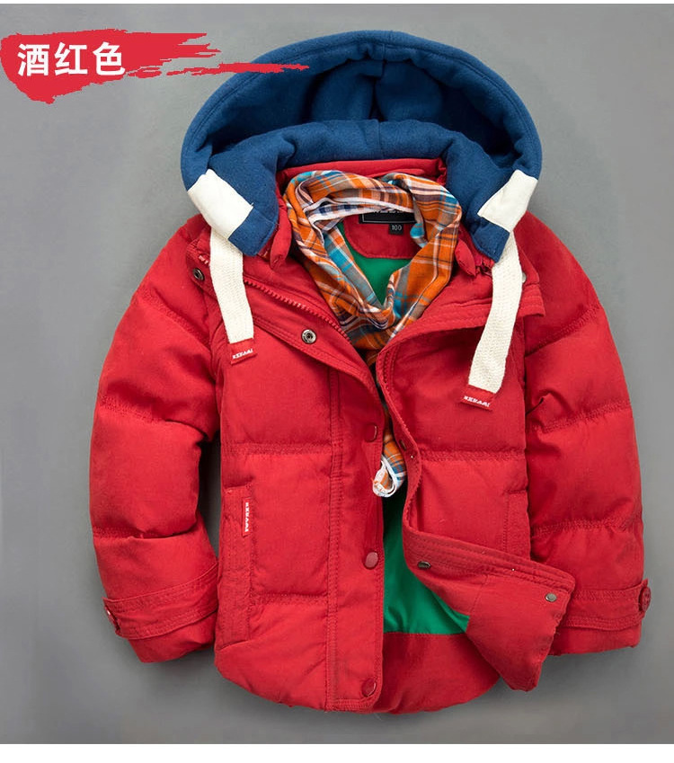 4-9Y new 2015 winter boys winter thicken warm peach skin coat 1pc 100-150cm boys winter sweater children jacket kids hoodie