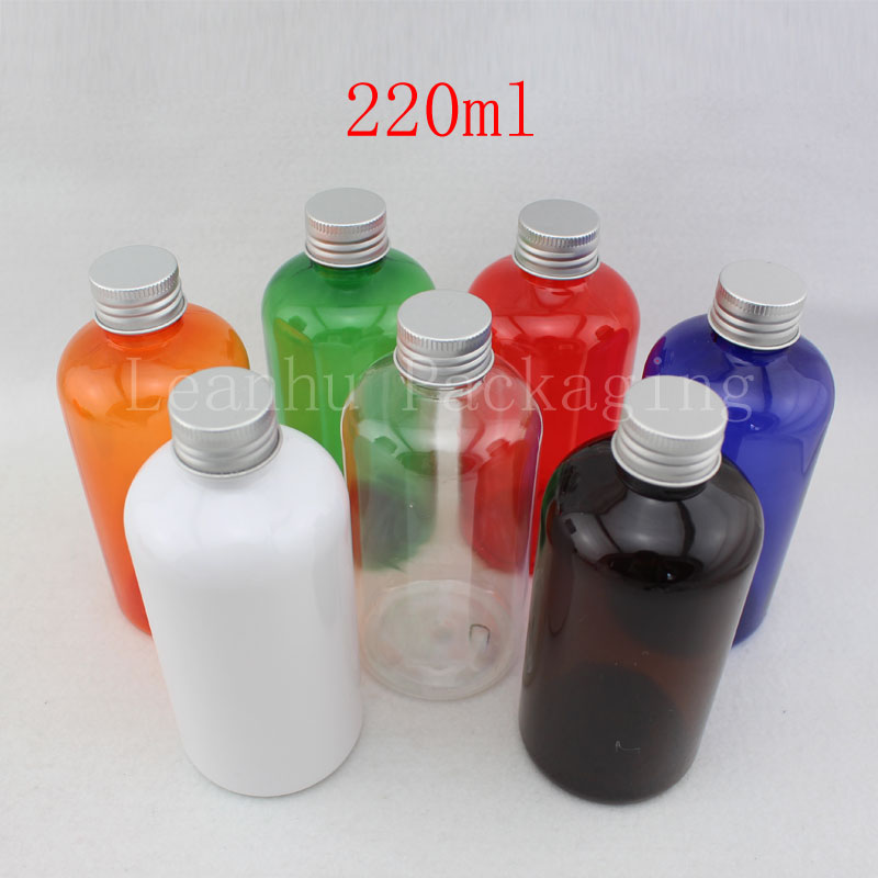 220ml X 24 empty lotion bottle with aluminum screw lid  220cc PET bottle,  cosmetics container, cosmetic packaging ,cream bottle