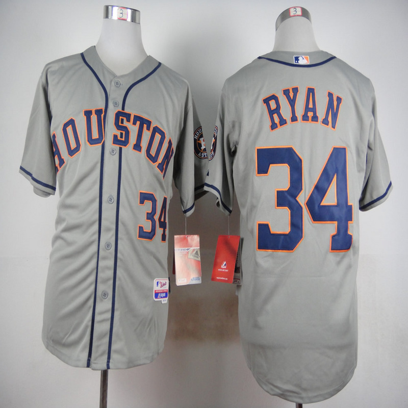 Houston Astros Mens Jerseys 34 Nolan Ryan Gray Baseball Jersey3798in