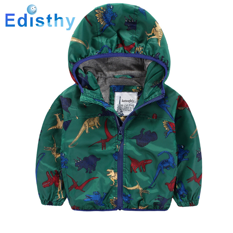 2015 New Fashion Ski Coat Kids Jacket Boys Dinosaur Outwear Child Trench Coat Siamese cap High Quality Windproof