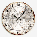 34cm Large decorative wall clocks with world map print modern design silent Living Room wall watches