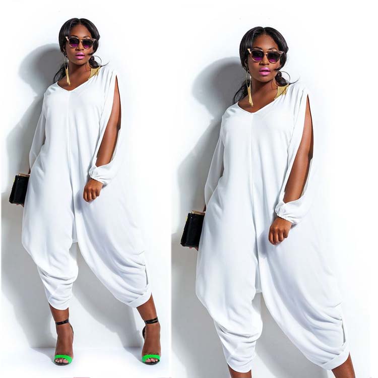white plus size jumpsuits and rompers