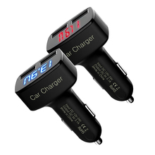 4 In 1 Dual USB Car Charger Adapter Voltage DC 5V 3.1A Tester   MTY3