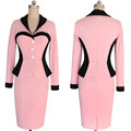 2016 New style women s fashion dresses black white pink long sleeved Waist Package hip A