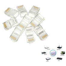 50x RJ45 Plug Ethernet Gold Plated Network Connector