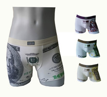 3891 Hot Sale USD & EURO Print Cotton Men Underwear