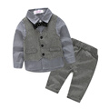 3piece Baby Boy Clothes Sets Vest Shirt Pants Gentleman Bow Tie Style Costume Boy Clothing Set
