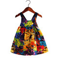 2016 New summer girls costume fashion bohemian style dresses for girls 2 7Y sleeveless print children