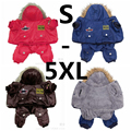 Hot Winter Warm Thick For Large Small Dog Pet Clothes Padded Hoodie Jumpsuit Pants Apparel XS