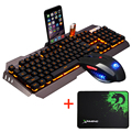Wired LED Backlit Multimedia Ergonomic Usb Gaming Keyboard Mouse Combo illuminated 2000DPI Optical Gamer Mouse Sets