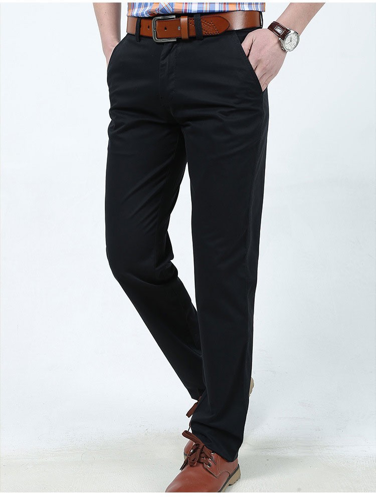 4 Colors 30-42 100% Cotton Fashion Joggers Men Casual Long Pants Men\'s Clothing Black Khaki Pants Trousers Autumn Summer Brand (6)